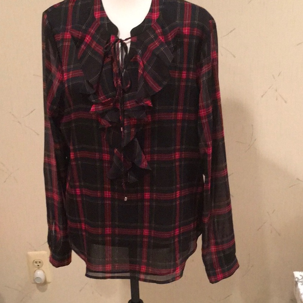 Pretty plaid holiday top